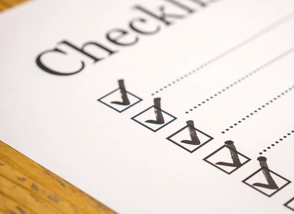 A checklist with every box ticked